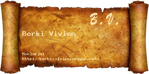 Berki Vivien névjegykártya